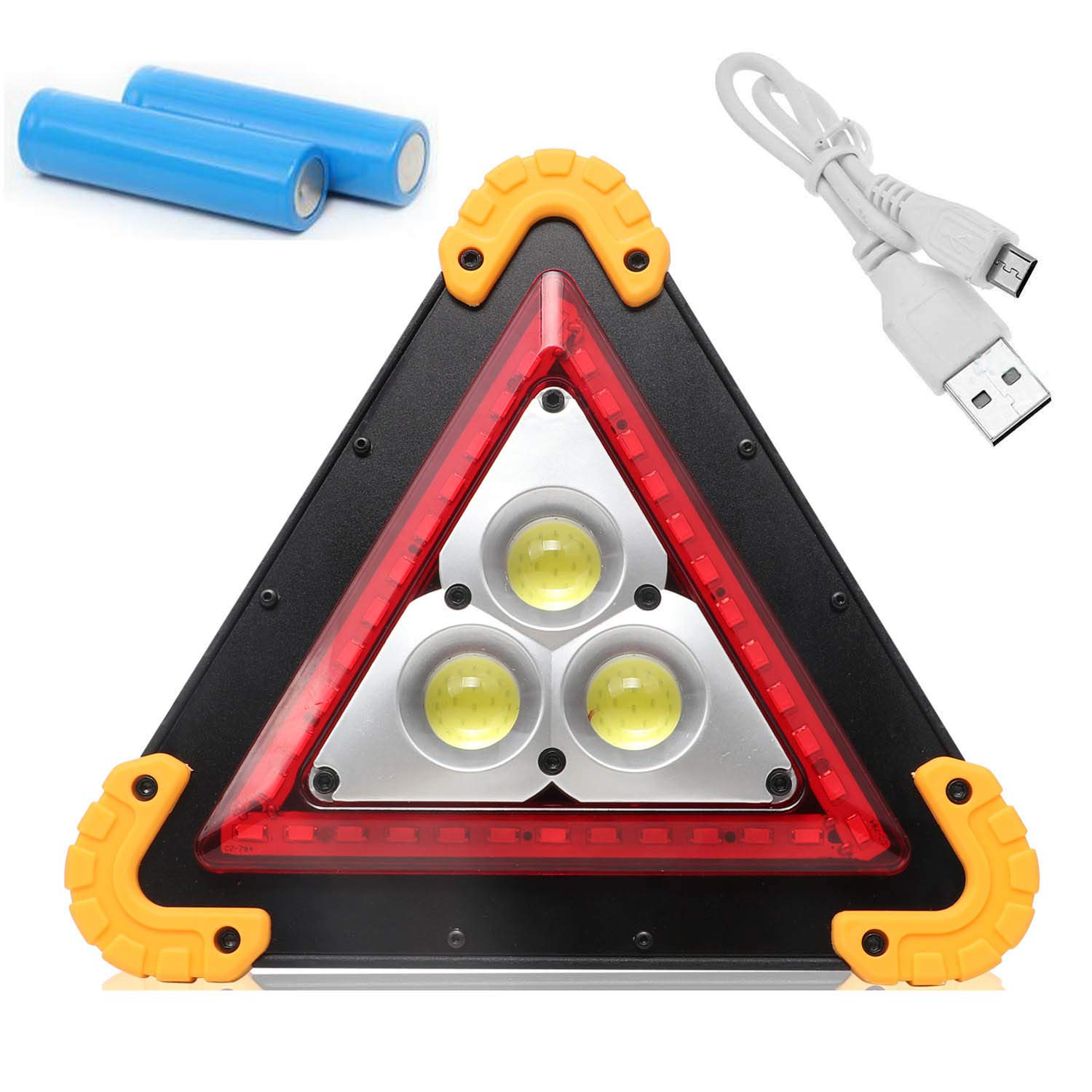 Image of Lanterna de avertizare tip triunghi cu 3 LED-uri COB
