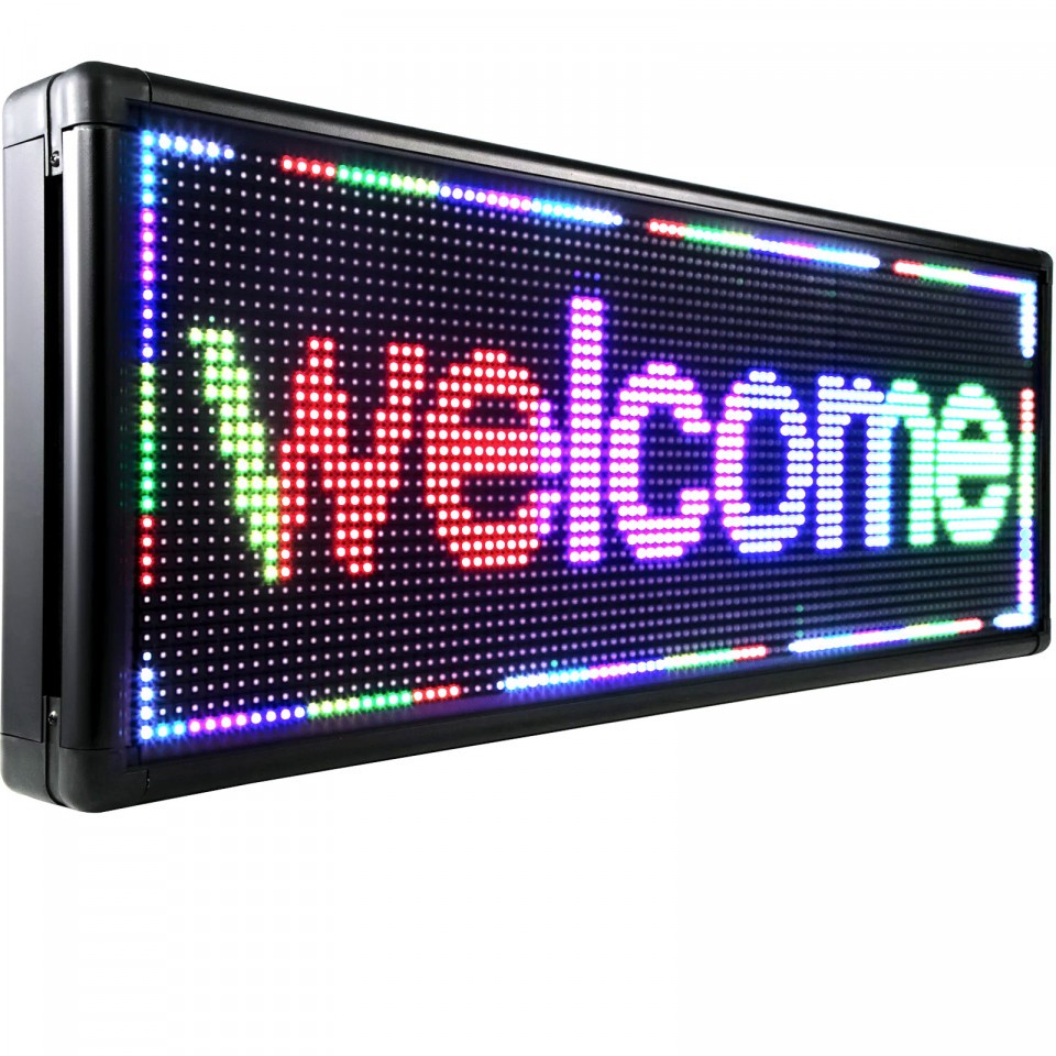 RECLAMA LUMINOASA , AFISAJ LED, PERSONALIZABILA PENTRU EXTERIOR-INTERIOR, 100X20CM