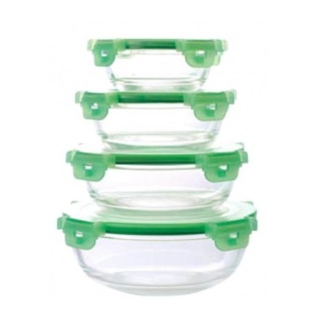 Set 5 boluri sticla cu capace