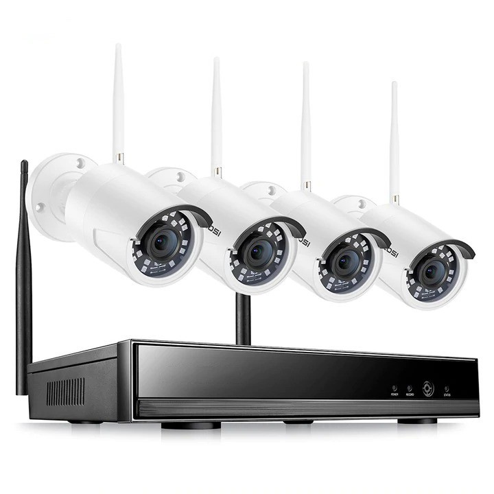 Sistem de supraveghere 4 camere cu infrarosu, WI-FI, port HDMI si vizualizare pe telefon