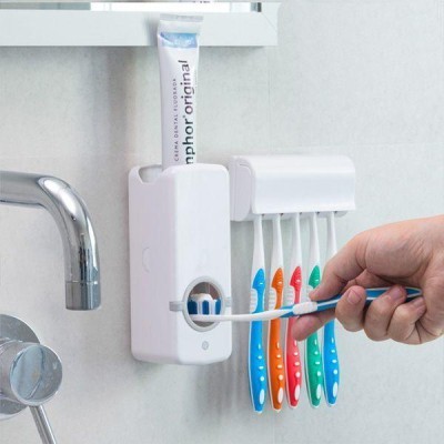 SET DISPENSER PENTRU PASTA DE DINTI SI SUPORT PENTRU PERIUTA DE DINT