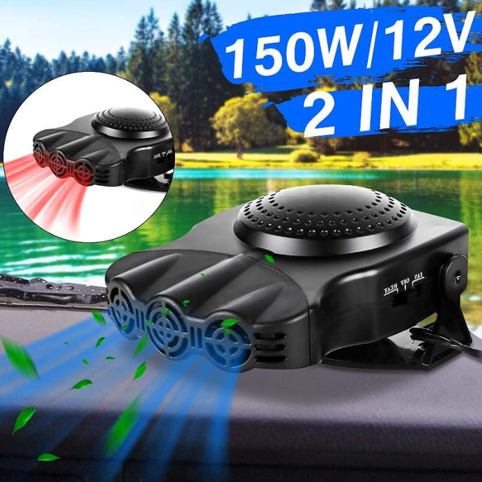 Aeroterma auto cu aer cald si rece, incalzire/dezaburire, 12V, 150W