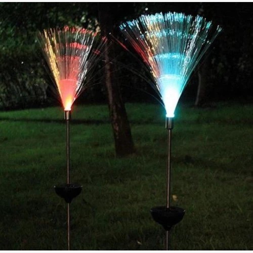 Set 2 lampi decorative solare, fibra optica, pentru casa si gradina