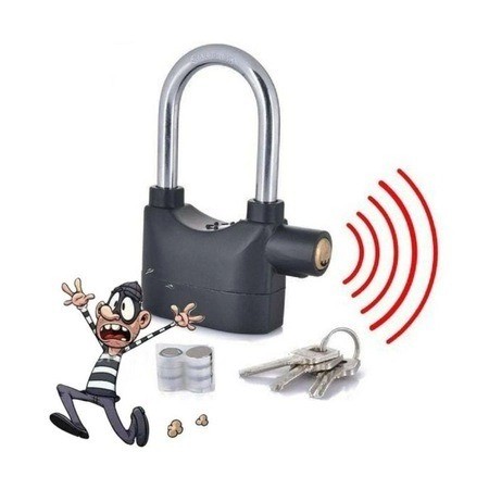 Lacat cu Alarma si Senzori la Vibratii Antiefractie
