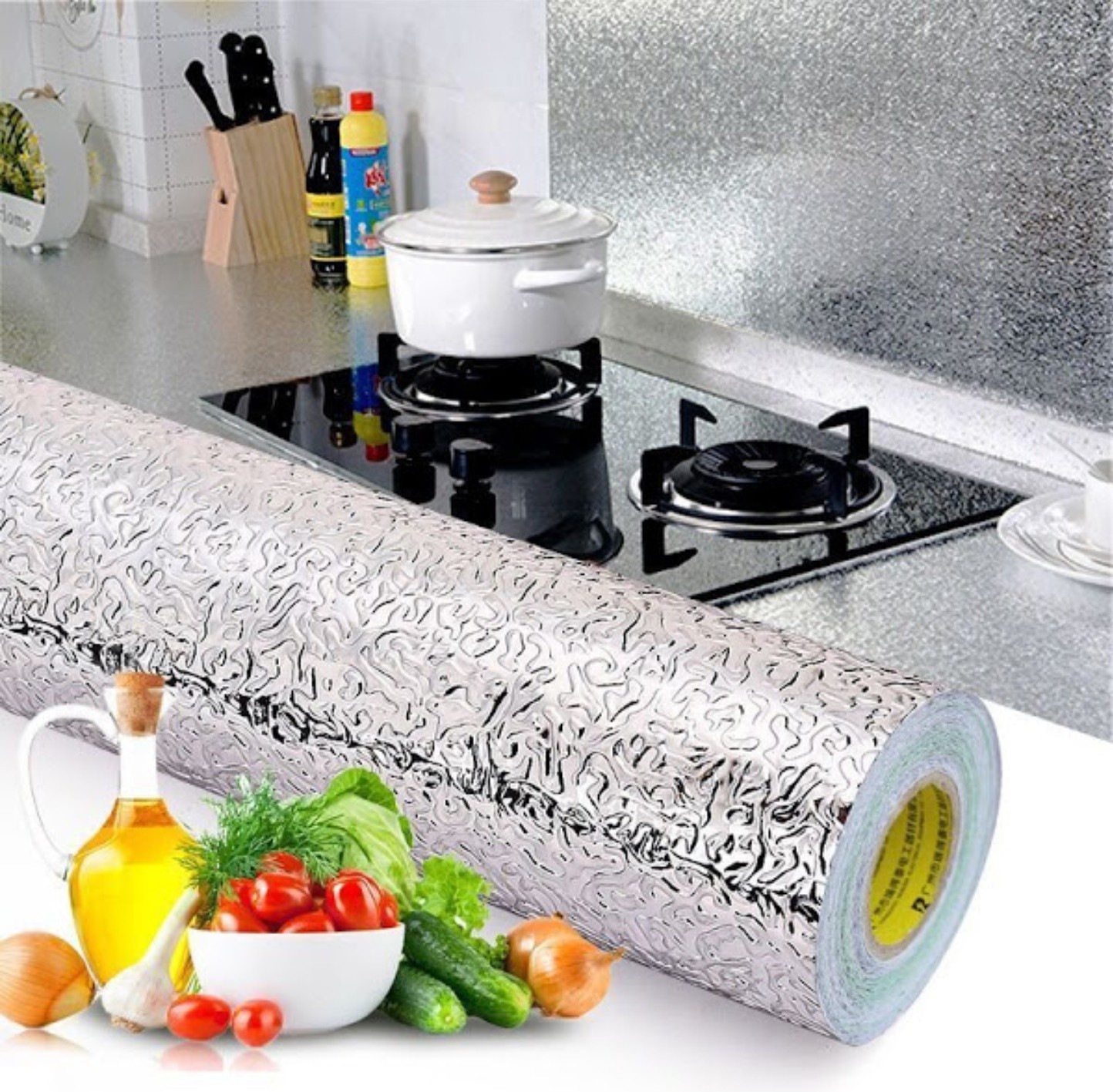 Folie autoadeziva pentru bucatarie din aluminiu
