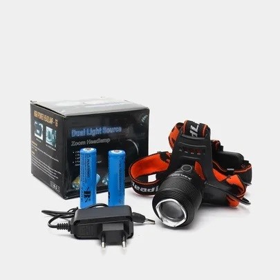 Lanterna frontala cu acumulator, LED 3W, T6, 200 lumeni