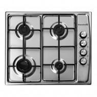Plita Incorporabila, 4 arzatoare, Gaz, Aprindere electrica, Inox