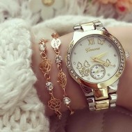 Ceas de dama Geneva Butterfly metalic Silver Gold