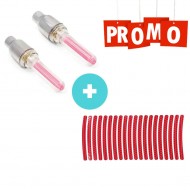 Pachet promotional Set 2 Capace ventil pentru auto si Set 20 benzi reflectorizante auto