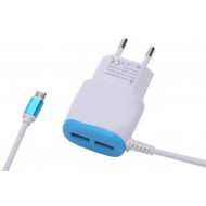 Incarcator rapid cu fir micro USB si 2 porturi USB