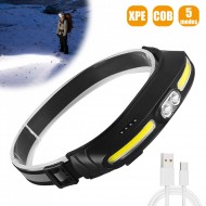 Lanterna frontala LED, 400 lumeni, incarcare USB
