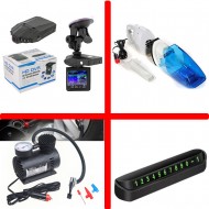 Oferta Speciala ! Pachet complet pentru auto, Camera auto DVR + Aspirator Portabil, Compresor Auto si Suport de Afisare numar