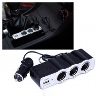 Bricheta auto priza tripla cu USB