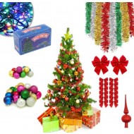 Oferta Speciala ! Oferta Brad aspect natural impodobit, pachet complet cu globuri, beteala si decoratiuni