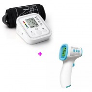 Oferta 1 + 1, Tensiometru de brat si Termometru frontal noncontact cu infrarosu
