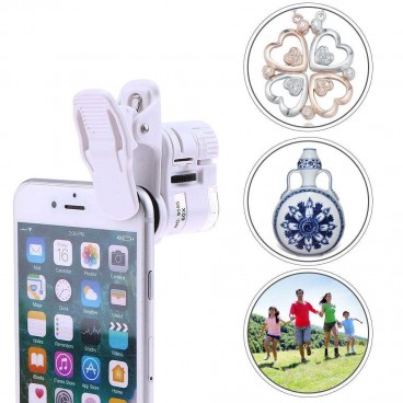 Mini microscop pentru telefon prindere clips marire 60x