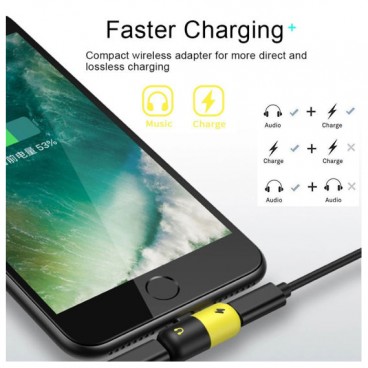 Mini adaptor 2in1 Apple iPhone splitter lightning casti si incarcare