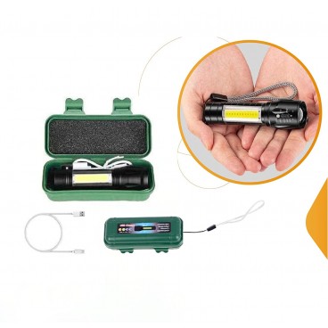Lanterna LED XPE+COB cu incarcare USB