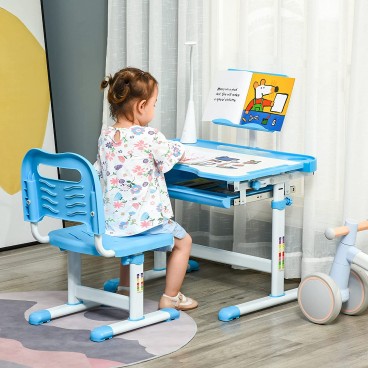 Birou cu scaunel pentru copii reglabil pe inaltime