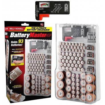 Organizator pentru stocarea bateriilor cu tester