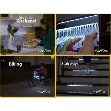 Set 2 benzi LED ultra subtiri autoadezive Stick N Click Flexi Lites