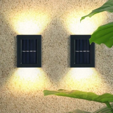 Set 2 Lampi Solare de Exterior, LED cu iluminare dubla