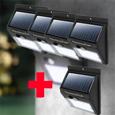 Oferta limitata, Set Lampa LED cu incarcare solara 4+1 CADOU