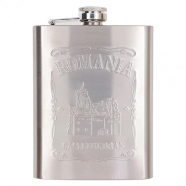Plosca recipient whisky de 237 ml otel inoxidabil, cu capac de siguranta