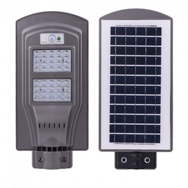 Proiector stradal 40W cu senzor, panou solar si telecomanda, suport de perete Cadou