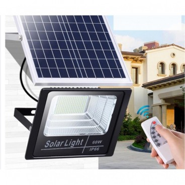 Panou solar cu proiector 60W, cu telecomanda