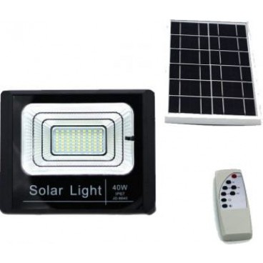 PROIECTOR LED DE EXTERIOR 40W CU LUMINA ALBA RECE CU PANOU SOLAR JD-8840