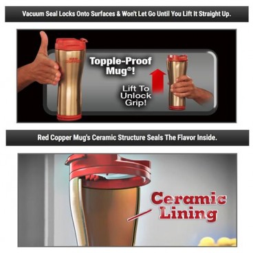 Termos Red Copper cu Smart grip si interior ceramic