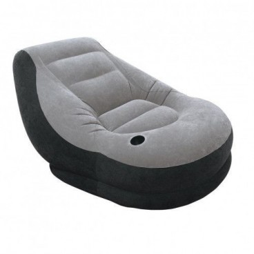 Sezlong gonflabil, suport pentru bauturi si pernuta picioare, 68564, 99x130x76 cm