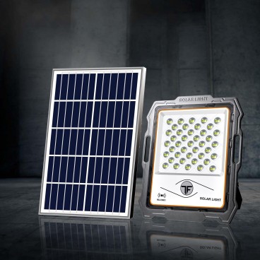 Proiector LED cu panou solar, telecomanda si senzor miscare, 300W