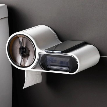 Suport pentru hartie igienica pentru perete cu sertar depozitare