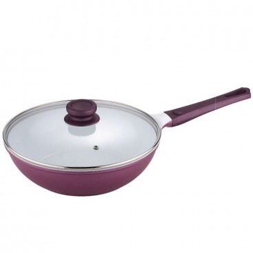 Tigaie wok ceramica cu capac