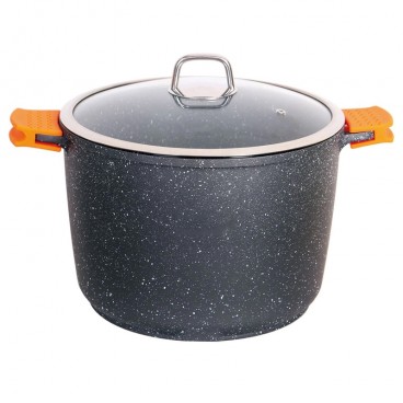 Oala marmorata, 7.5 l, 30 cm, capac inclus