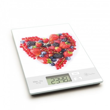 Cantar de bucatarie , 5 kg, Butoane tactile, Taler din sticla, Afisaj LCD