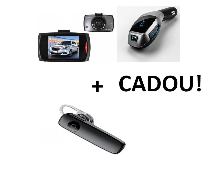 Image of Pachet auto: Camera auto martor + Modulator FM + Cadou casca Hands free bluetooth